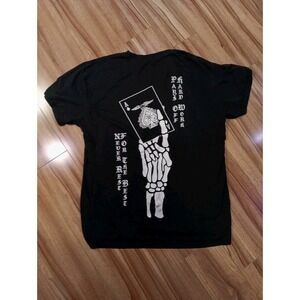 FRESH LAUNDRY GRIM REAPER ACE Hard Work Pays Off BLACK SHIRT MENS Large Grunge